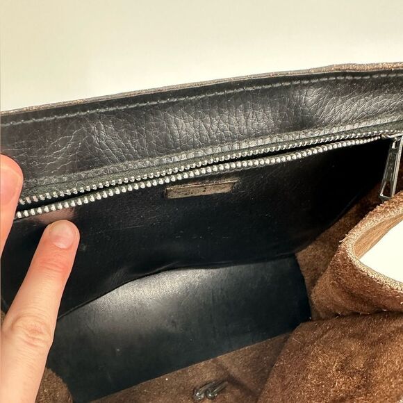 Vtg Park Lane Leather Horse Hair Western Distressed Bag Purse Handbag - Picture 15 of 16